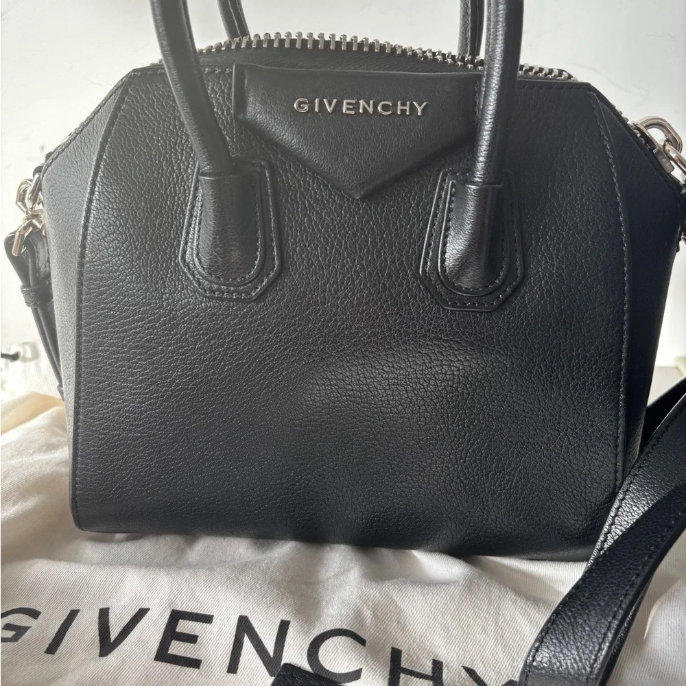 Givenchy Antigona Black Leather Satchel Bag Mini